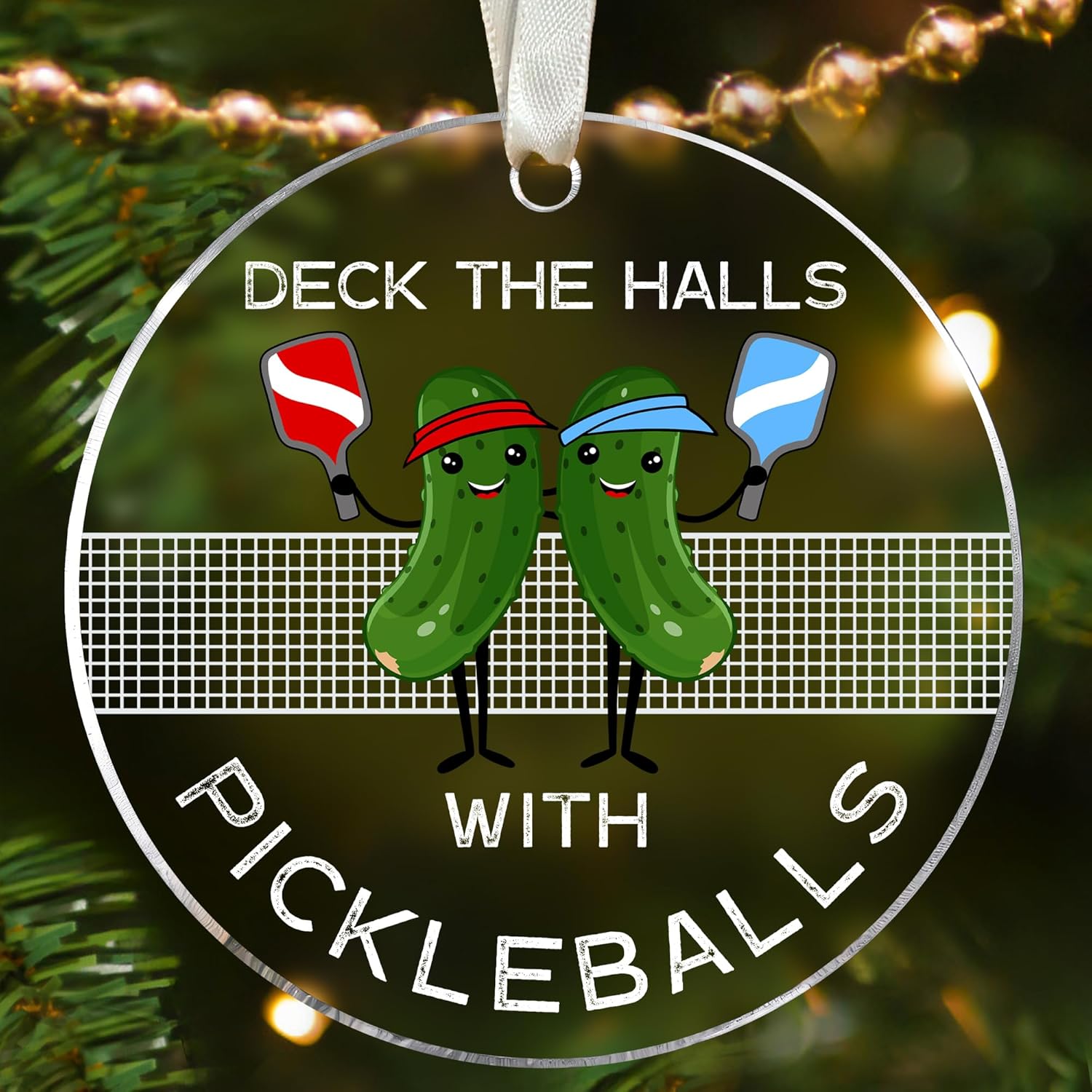 Pickleball Ornament - Pickleball Ornaments for Christmas Tree - Pickle Gifts for Women, Men - Acrylic Ornament 2024 - Image 2
