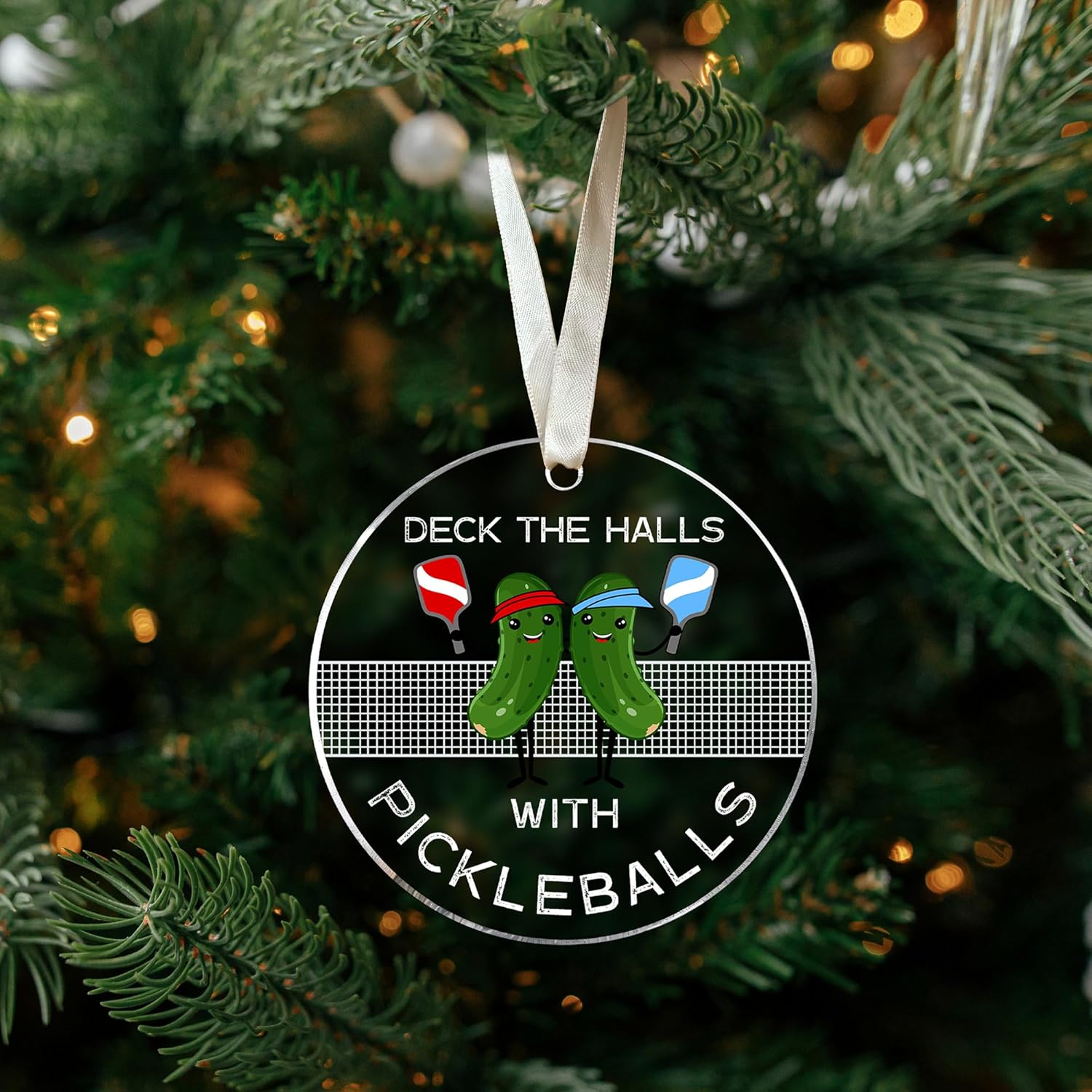Pickleball Ornament - Pickleball Ornaments for Christmas Tree - Pickle Gifts for Women, Men - Acrylic Ornament 2024 - Image 6